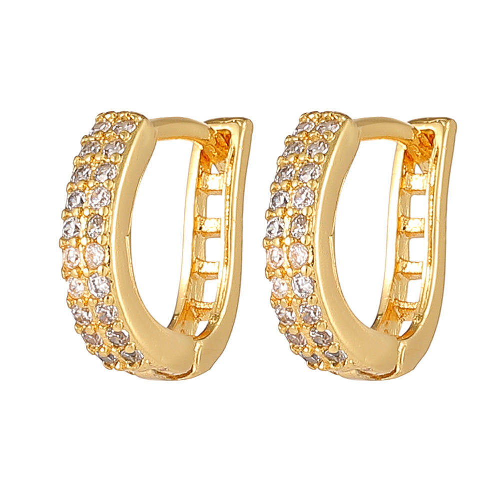 Boucles d'oreilles en or 18 carats plaqué cuivre à la mode, géométriques