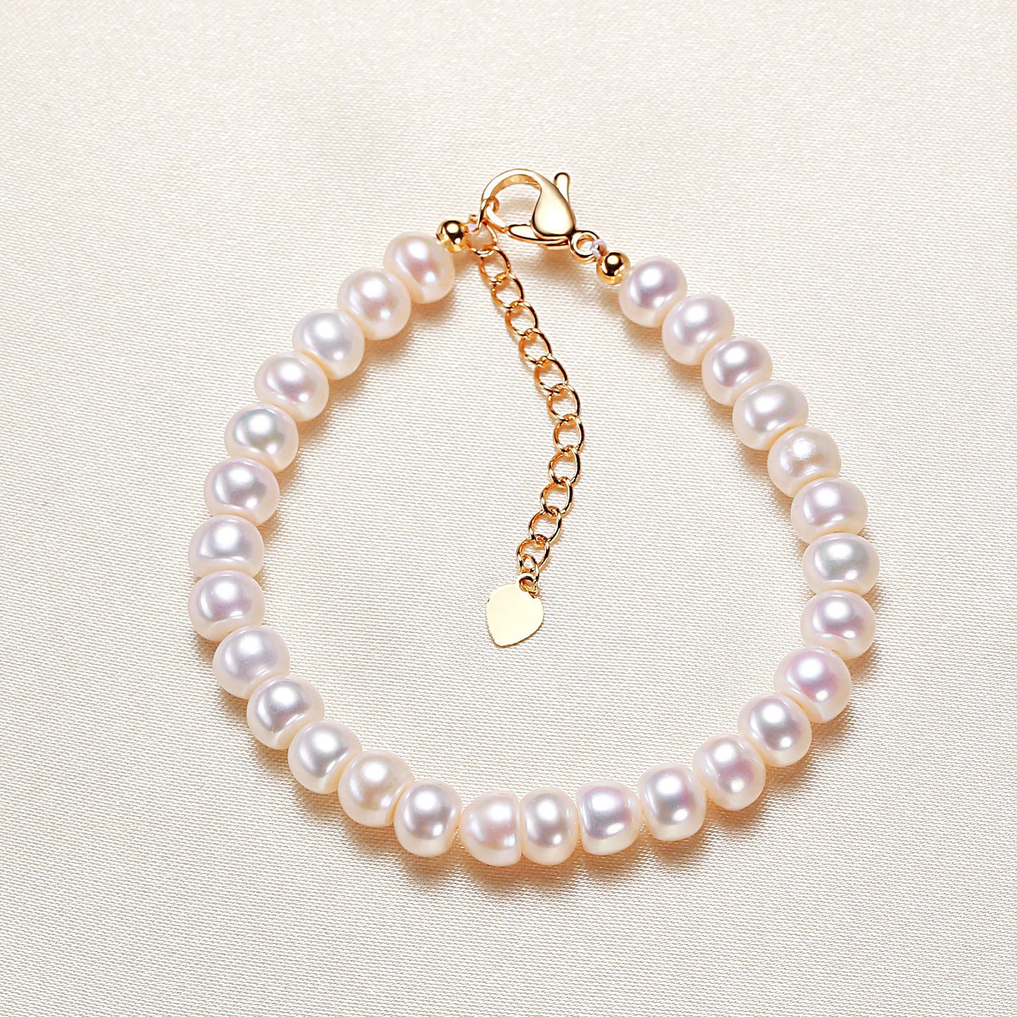 Bracelet blanc uni en perles d'eau douce