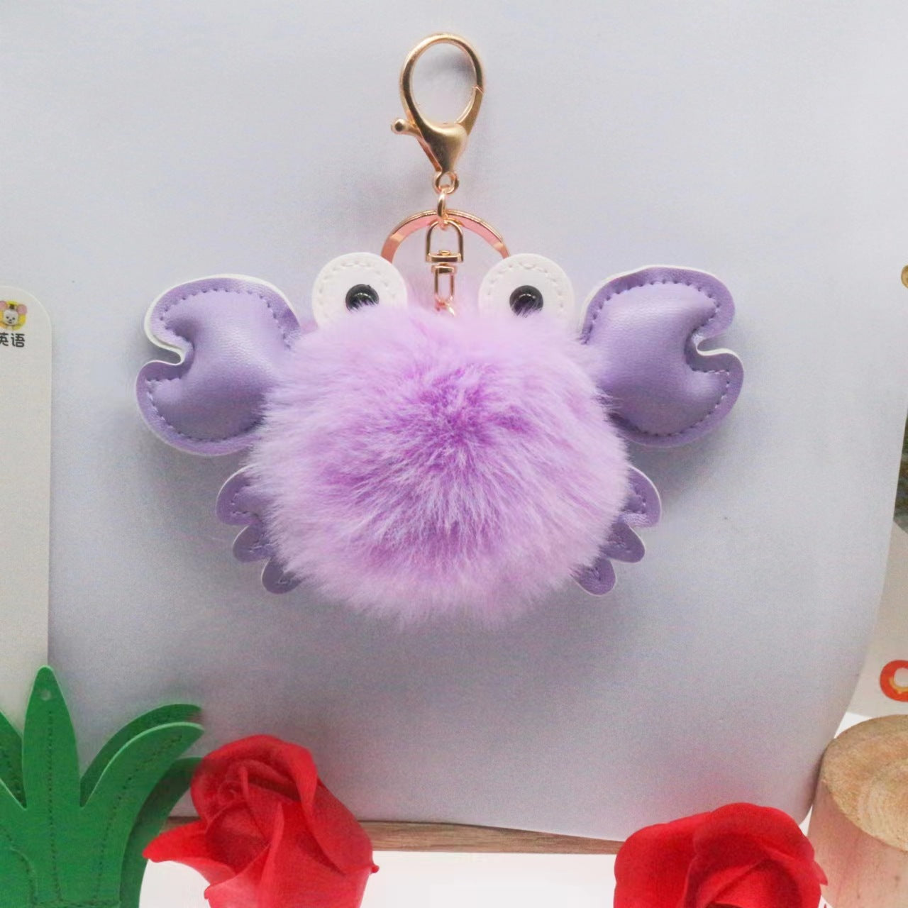 Pendentif porte-clés crabe mignon de dessin animé