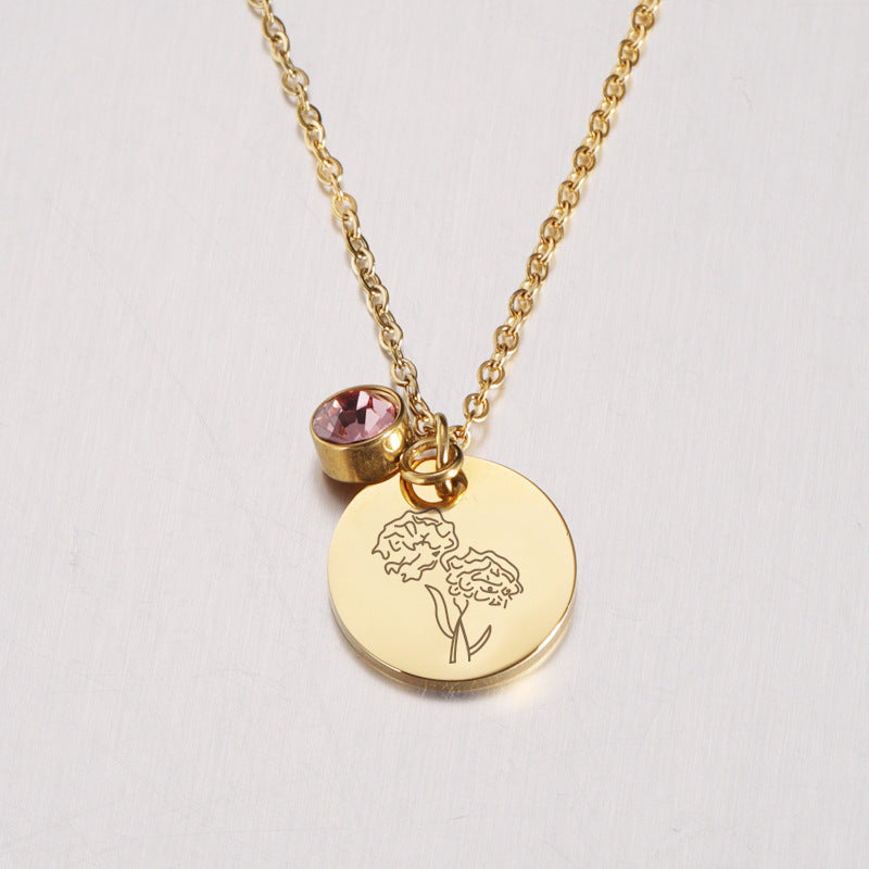 BirthdayNecklace Stainless Steel Necklace All-match Clavicle Chain