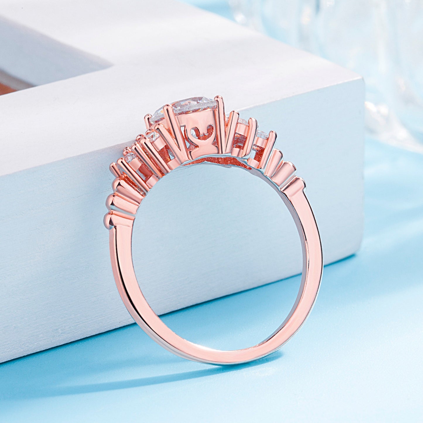 Princess Ring Silver Anti-real Diamond Ring Inlaid Super