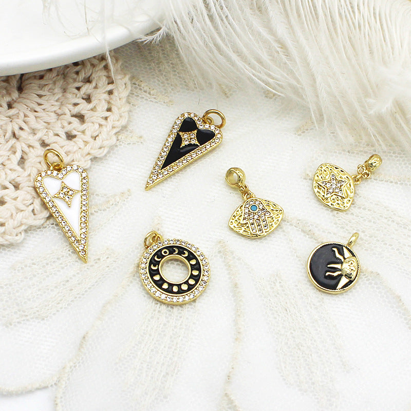 Microincrustaciones Love Sun Palm colgante pieza colgante collar pendientes Material Diy