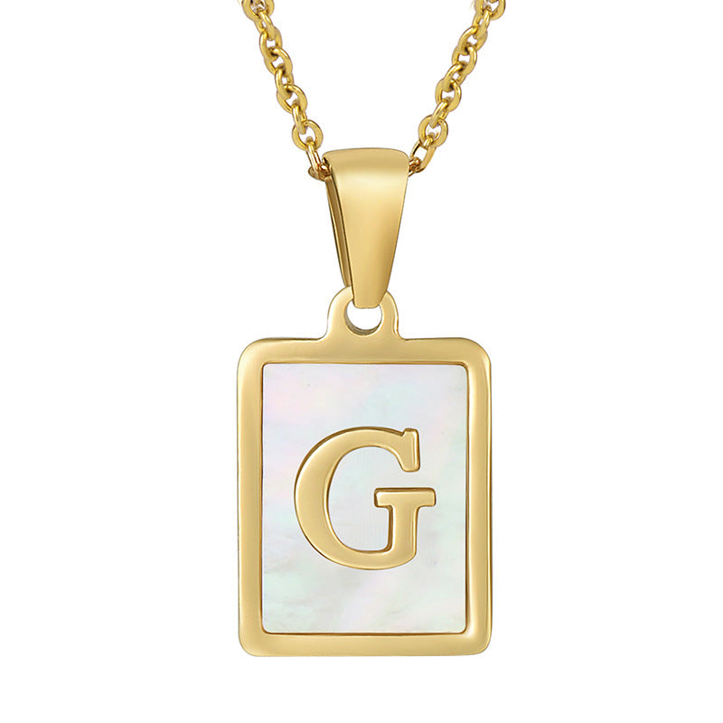 Women's Fashionable Stainless Steel Shell Letter Necklace