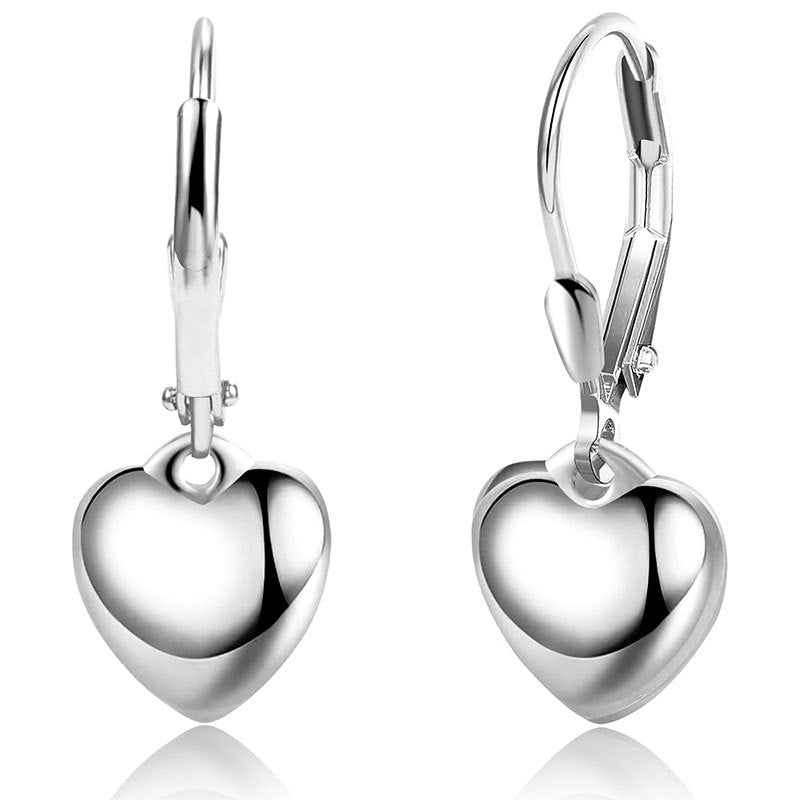 Matériel de cuivre de crochet d'oreille d'amour en forme de coeur simple et élégant