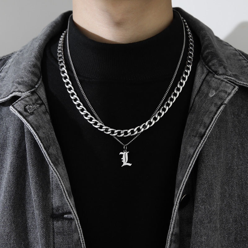 Ins Style Letter Necklace Titanium Steel