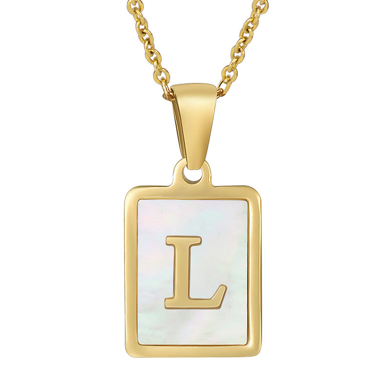 Women's Fashionable Stainless Steel Shell Letter Necklace