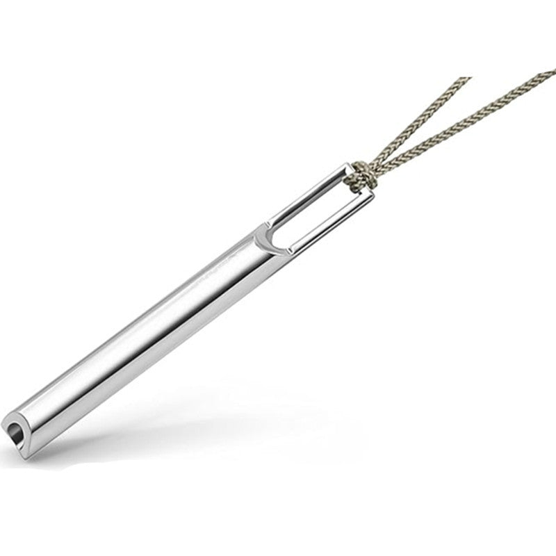 Collier en acier inoxydable avec sifflet silencieux, soulagement de l'anxiété européen et américain, samma-sati, décompression respiratoire