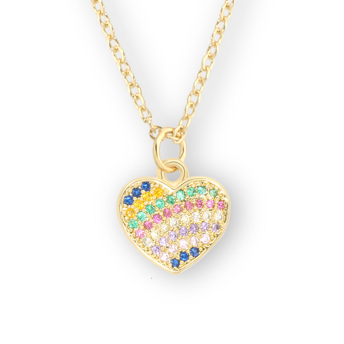 Collier à chaîne étendue en zircon doré plaqué cuivre