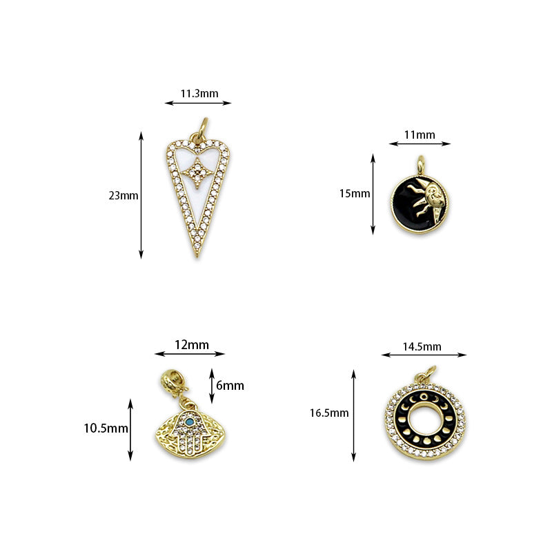 Microincrustaciones Love Sun Palm colgante pieza colgante collar pendientes Material Diy
