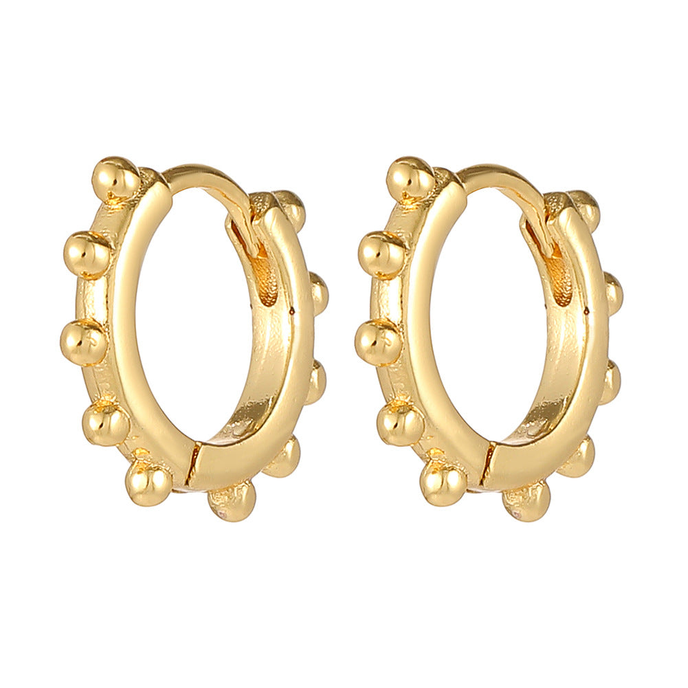 Boucles d'oreilles en or 18 carats plaqué cuivre à la mode, géométriques