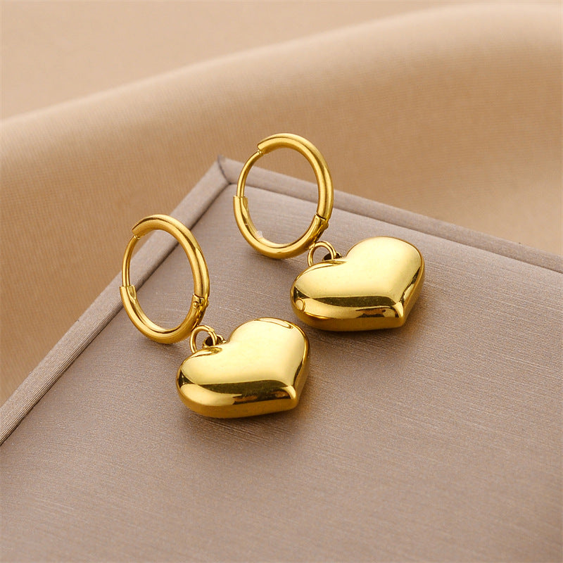 Boucles d'oreilles européennes et américaines en acier titane sans décoloration