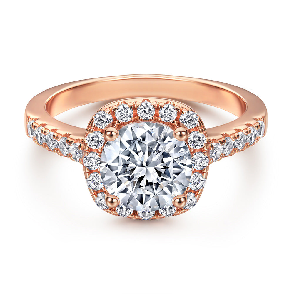 Women's Fashion Sterling Silver Zircon Wedding Ring