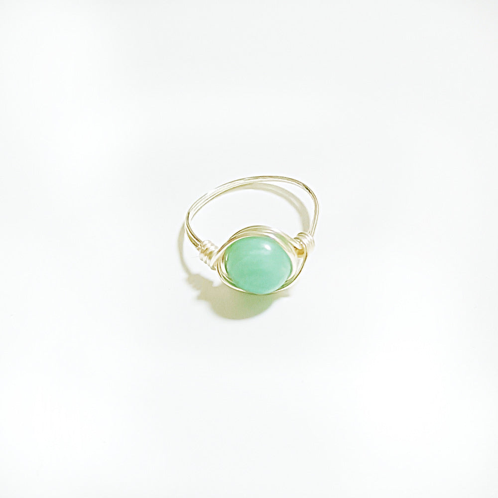 Bague d'améthyste en agate simple et naturelle à la mode