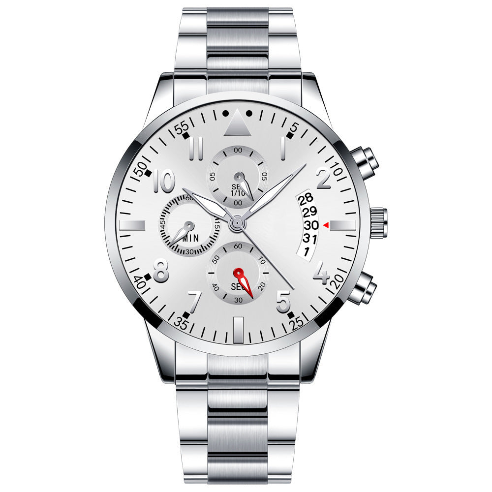 Moda masculina de acero inoxidable con puntero luminoso.