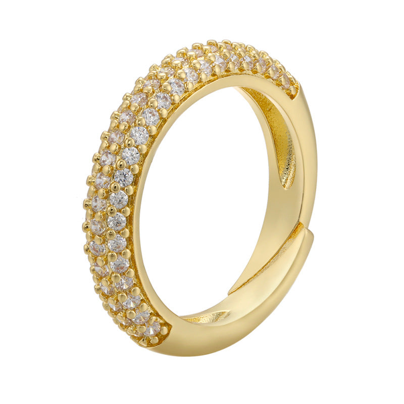 Micro Inlaid Zircon Multicolor Colorful Crystals Ring