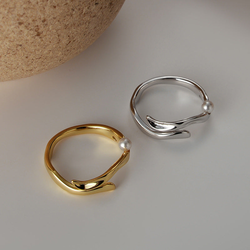 Bague irrégulière simple en argent sterling