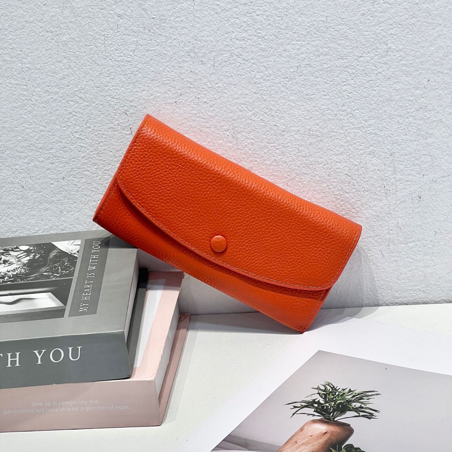 Portefeuille pour femme en cuir de vache pleine couche en cuir véritable