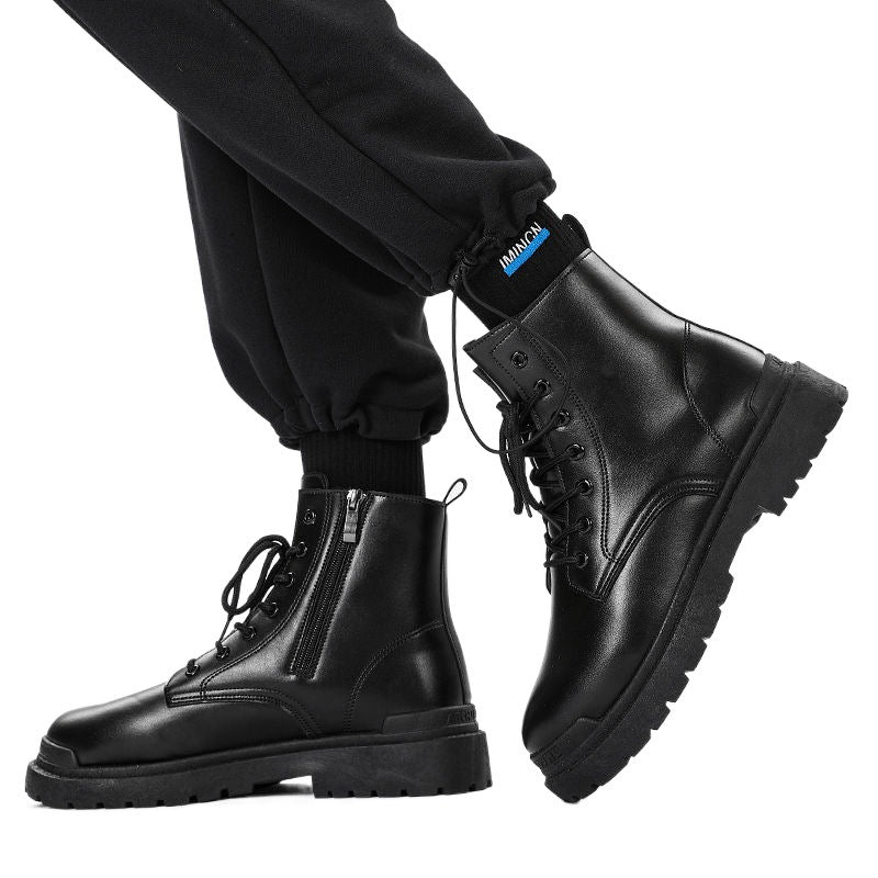 Botas de cuero británicas Tide de caña media para hombre