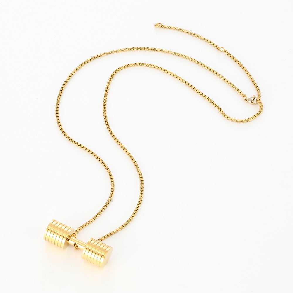 Collar con colgante de mancuernas de varias piezas, cuerpo de llave