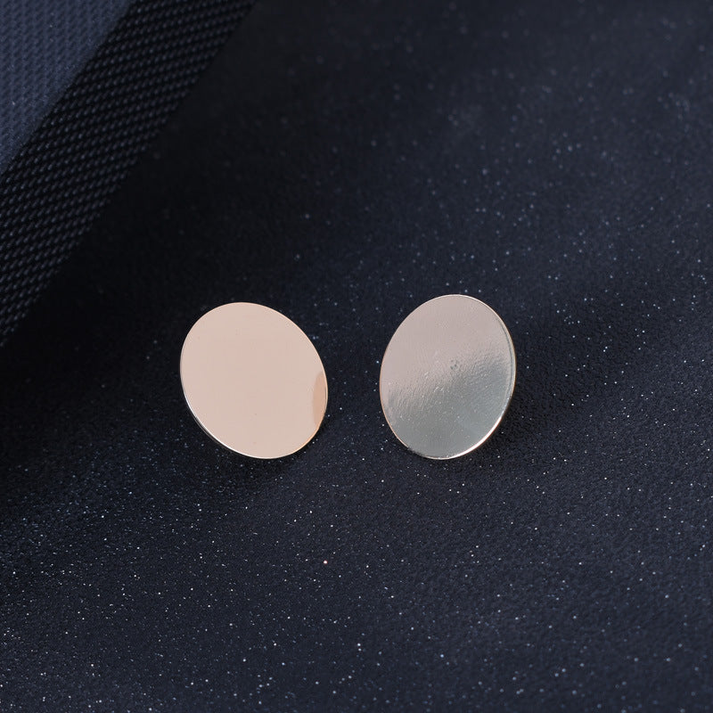 Boucles d'oreilles rondes simples et élégantes, clous d'oreilles, personnalité de la mode, boucles d'oreilles brillantes et élégantes pour femmes