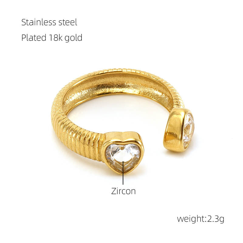 Bague en diamant en acier inoxydable pour femmes, tempérament de mode