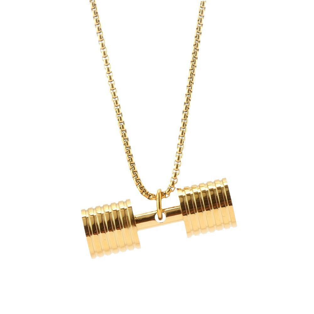 Collar con colgante de mancuernas de varias piezas, cuerpo de llave