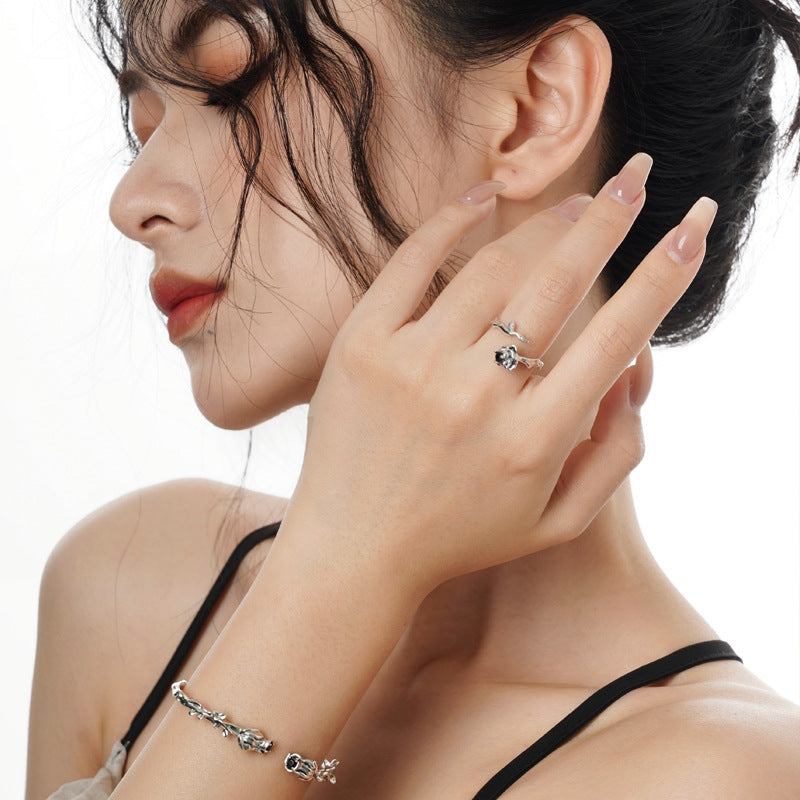 Bague à fleurs vintage pour femmes
