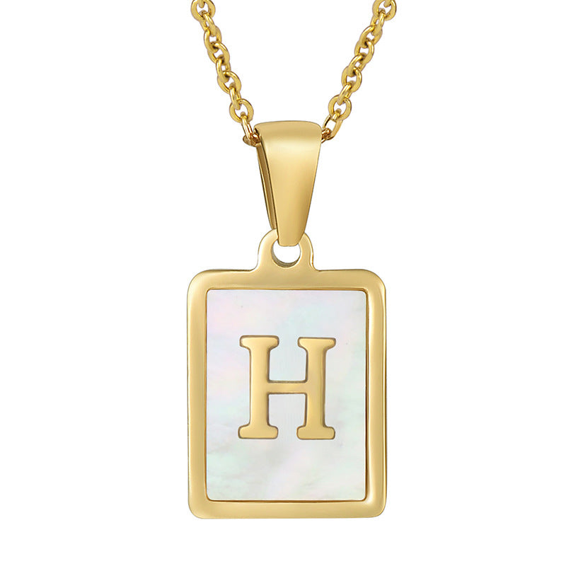 Women's Fashionable Stainless Steel Shell Letter Necklace