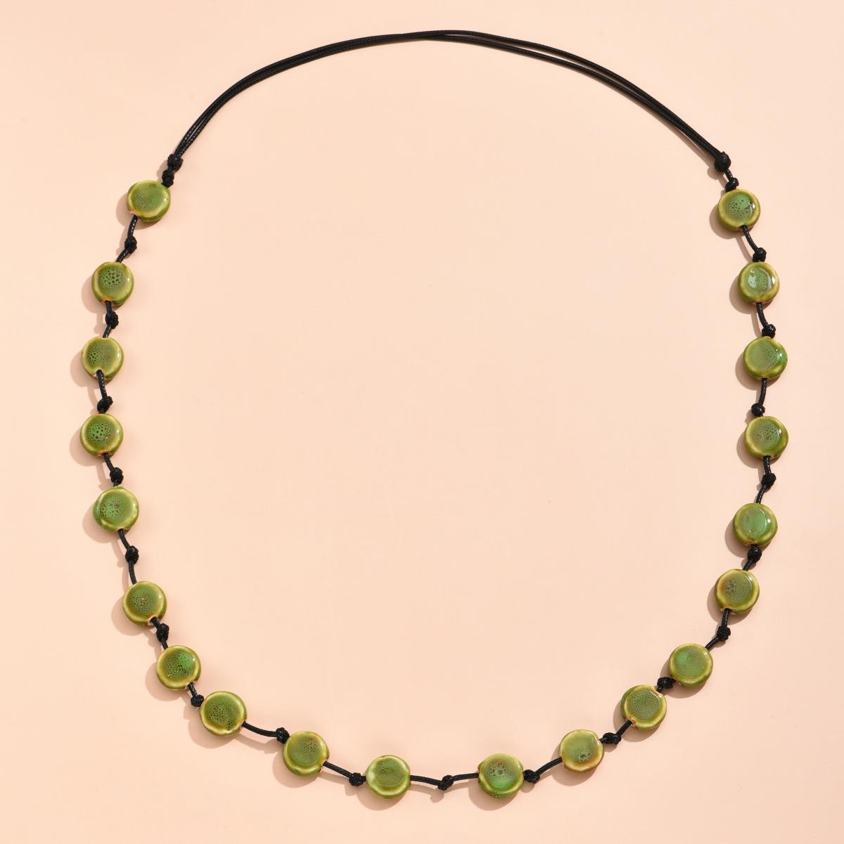 Simple Flat Beads Long Necklace For Women
