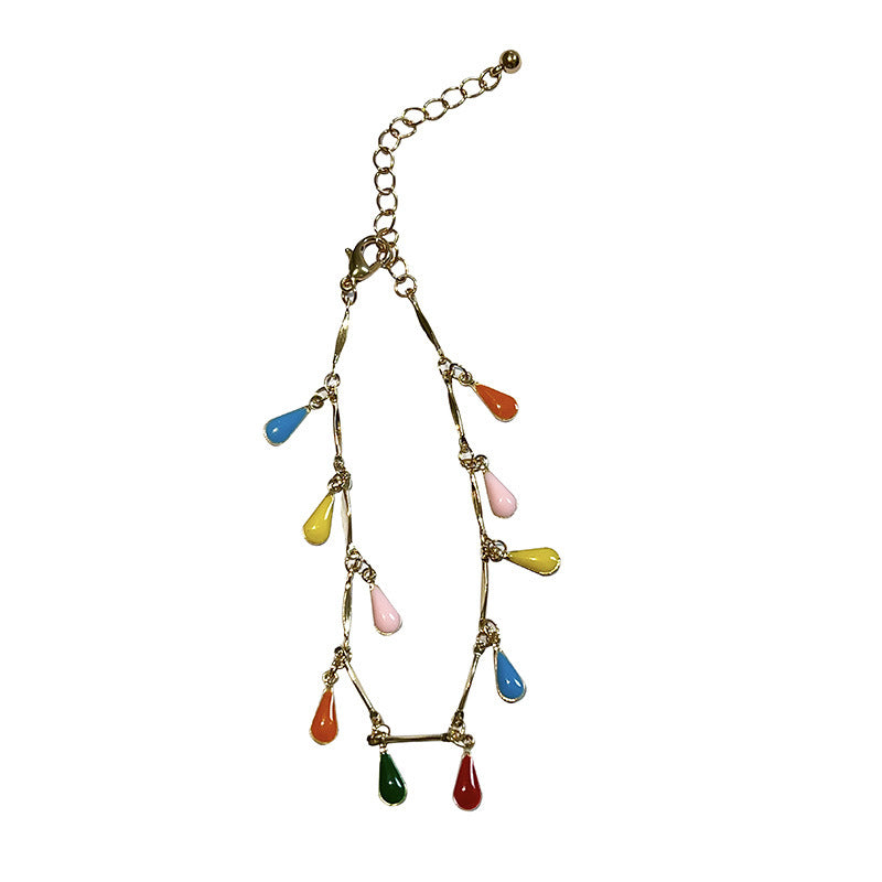 Women's Colorful Fashion Enamel Anklet Ornament
