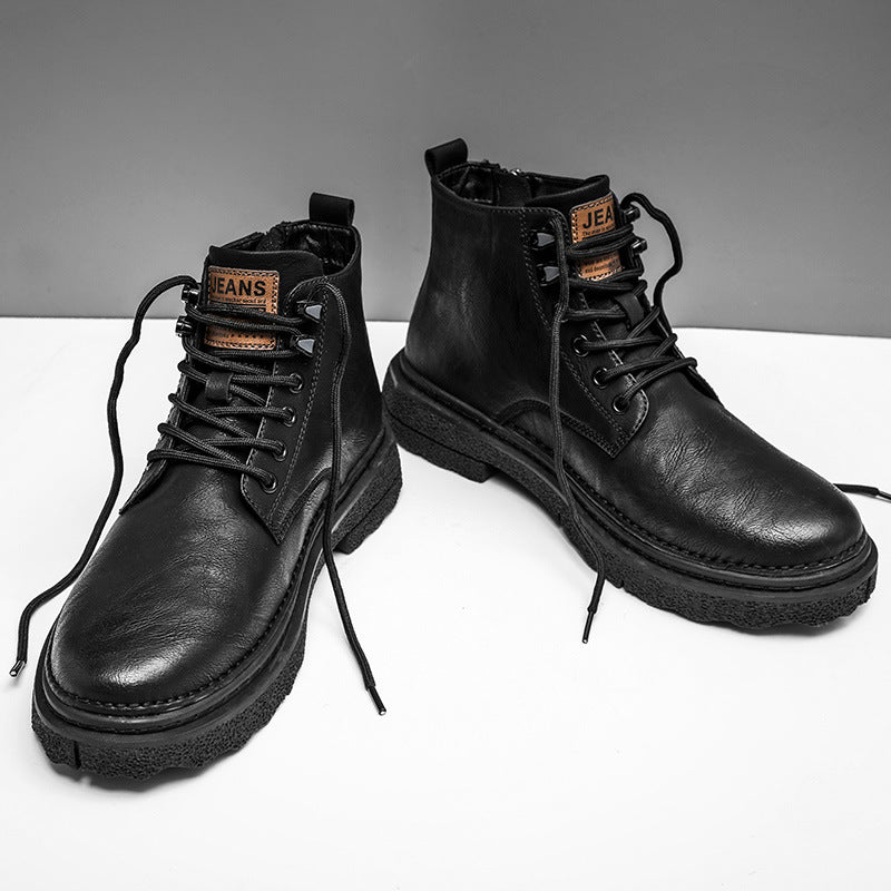 Botas de cuero Botas de trabajo británicas para hombres Impermeables