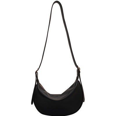 Sac femme décontracté noir une épaule sac à bandoulière polyvalent Dumpling sac