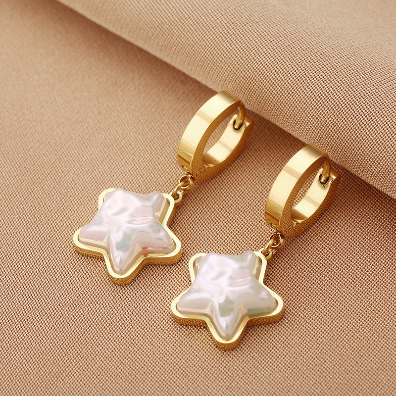 Boucles d'oreilles européennes et américaines en acier titane sans décoloration