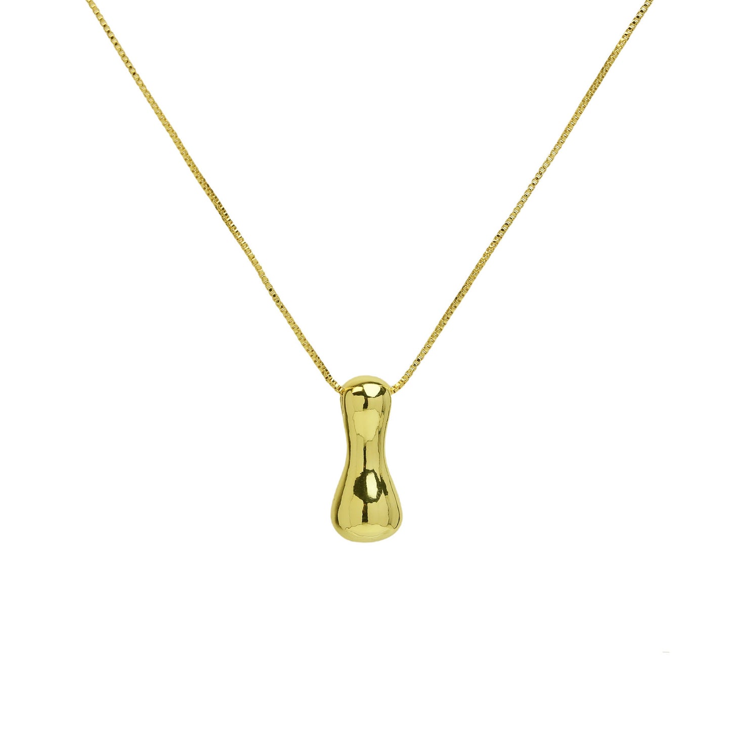 Brass Glossy Balloon English Letter Pendant Necklace