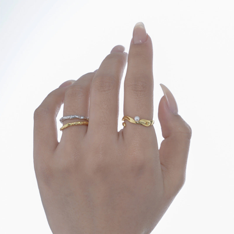 Bague irrégulière simple en argent sterling