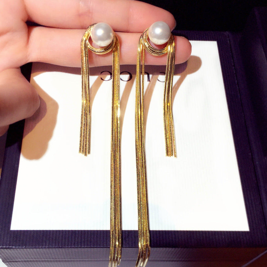 Boucles d'oreilles à pampilles en perles pour femmes