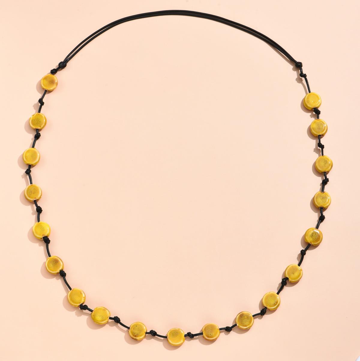 Simple Flat Beads Long Necklace For Women