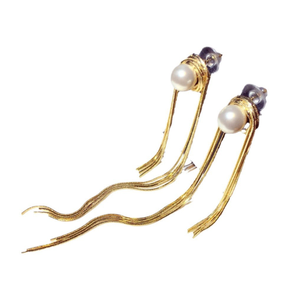Boucles d'oreilles à pampilles en perles pour femmes