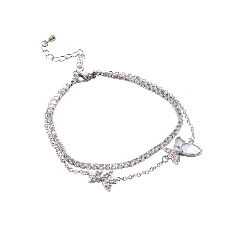Bracelet papillon en super zircon pour femme