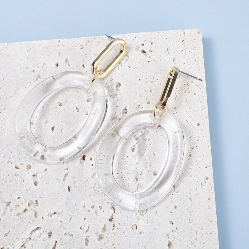 Boucles d'oreilles en résine transparente élégantes à la mode pour femmes
