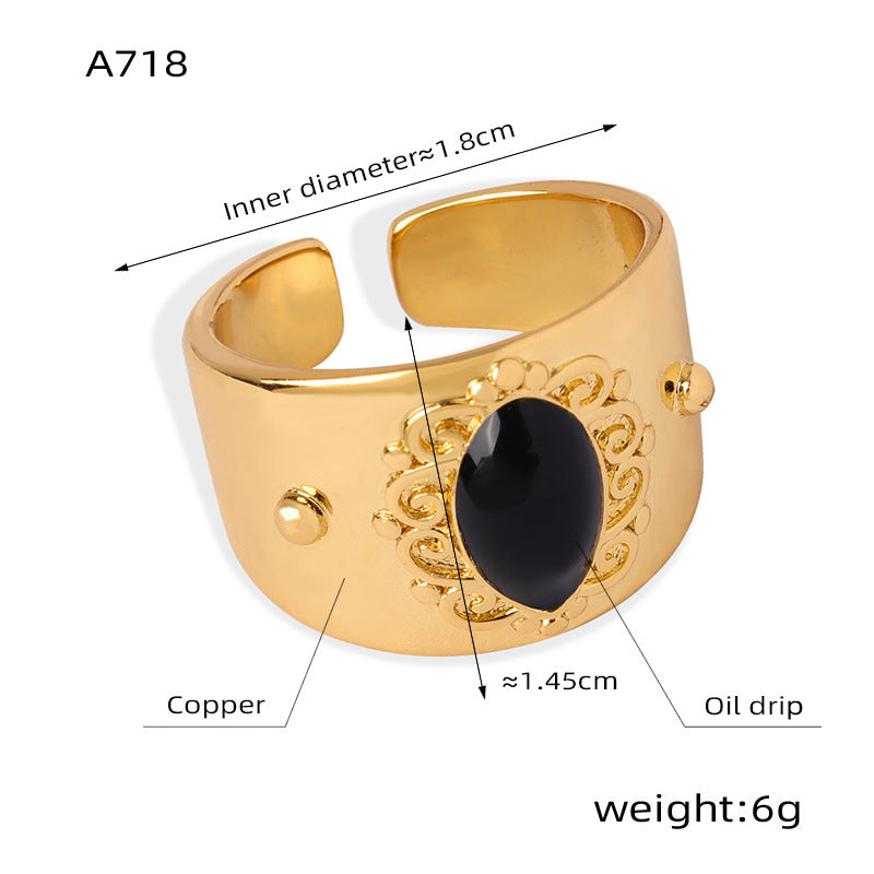 Bague convexe concave à texture géométrique irrégulière pour femme