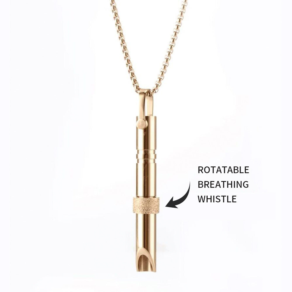 Collar de respiración de acero inoxidable para parejas, colgante para aliviar la ansiedad, estrés, ataque de pánico, meditación