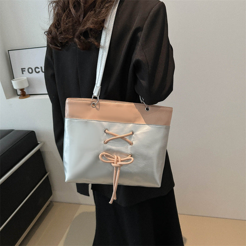 Ins One-shoulder Underarm Tote Bag For Work Texture Large Capacity