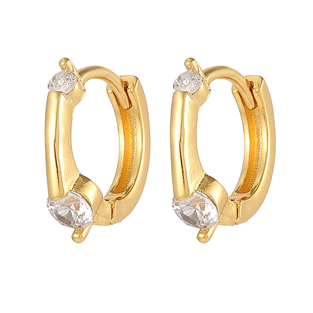 Boucles d'oreilles en or 18 carats plaqué cuivre à la mode, géométriques