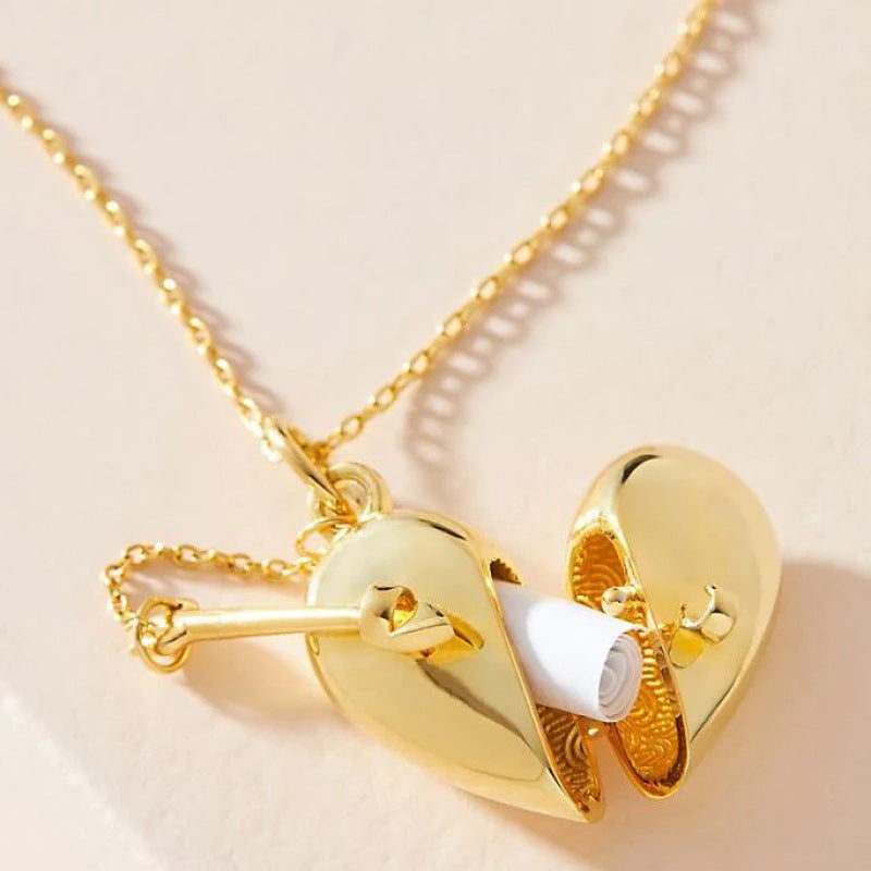 Boîte à photos en forme de cœur d'amour pour la saint-valentin, pendentif, collier commémoratif