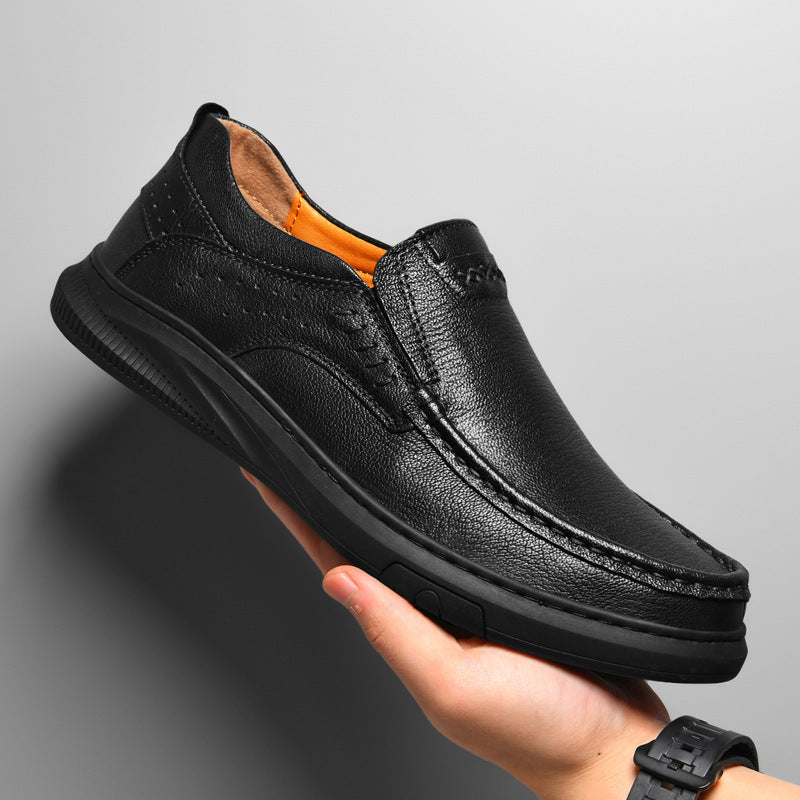 Chaussures à enfiler en cuir de vache pour hommes, couche supérieure