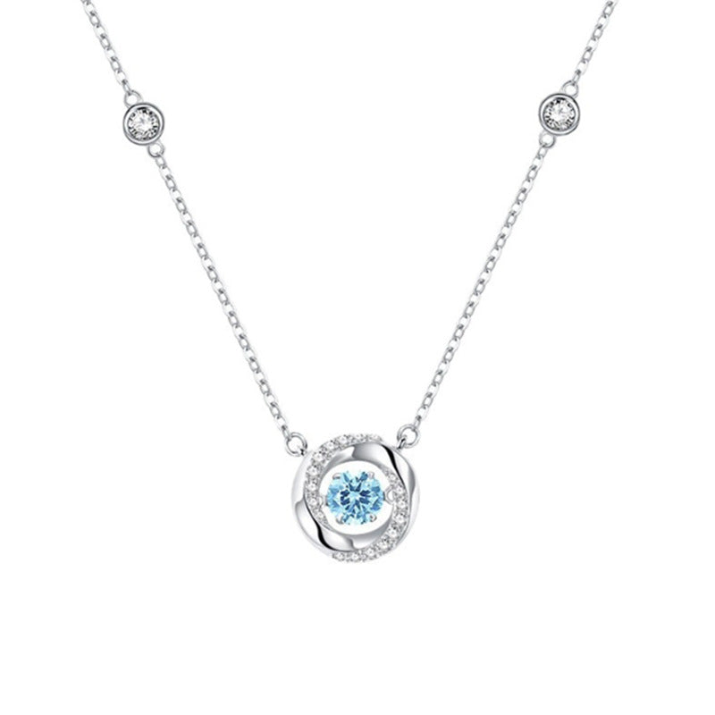 Collier intelligent en argent sterling 925 Mobius de trois secondes pour femme