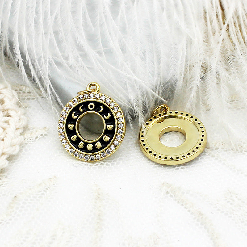 Microincrustaciones Love Sun Palm colgante pieza colgante collar pendientes Material Diy