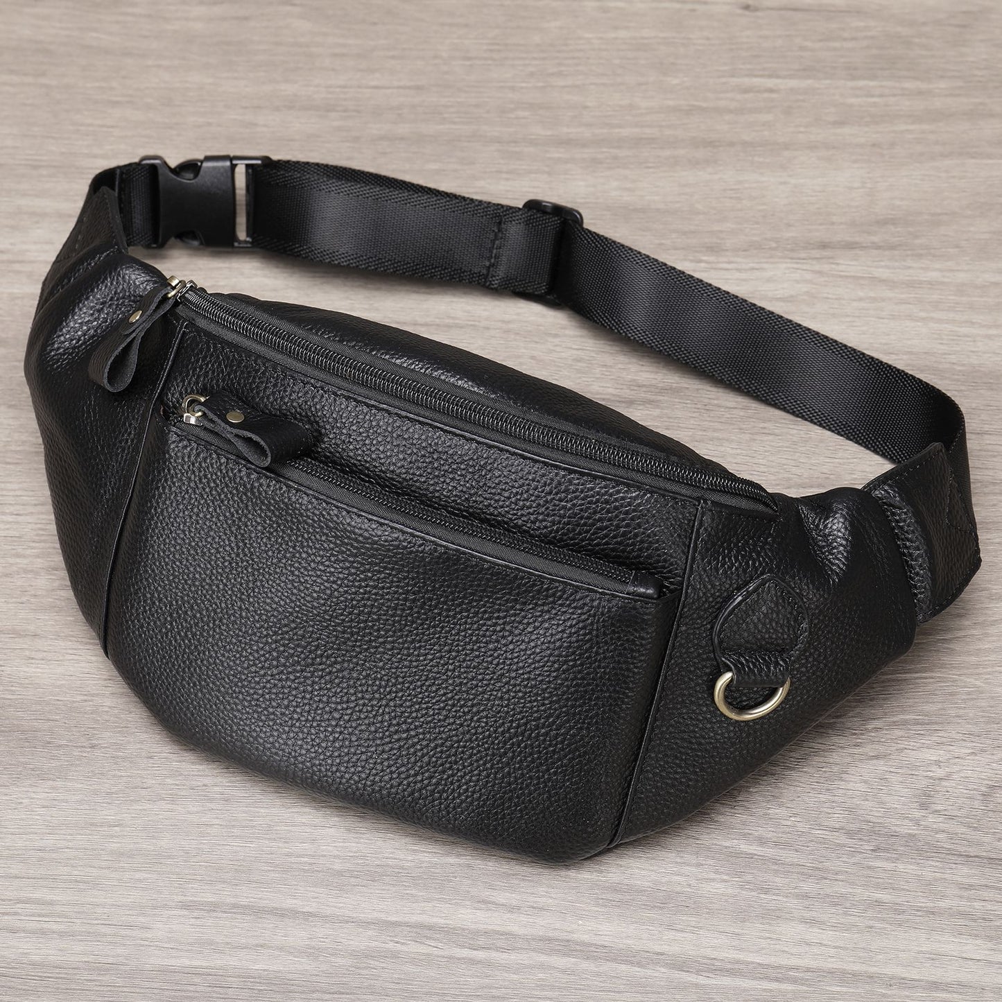 Sac messager en cuir véritable pour hommes, sac de poitrine multifonctionnel à première couche en peau de vache