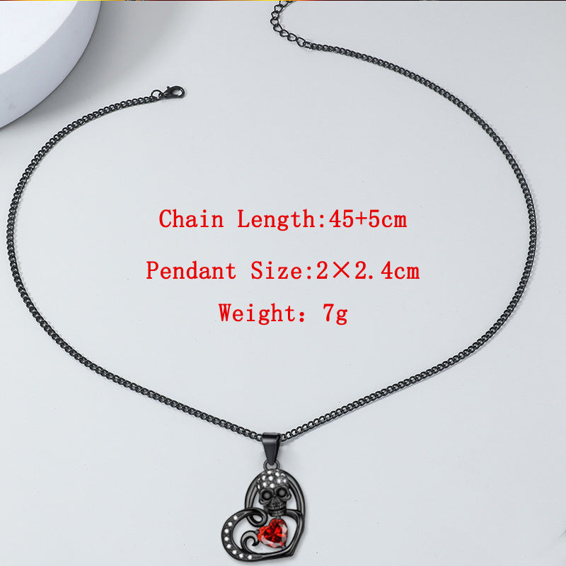 Women's Fashion Love Skull Pendant Necklace
